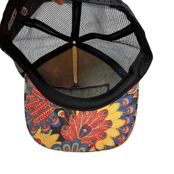VANS Snapback Trucker Hat Peacock Multicolored Black Mesh Vans Off The Wall - Picture 4 of 5